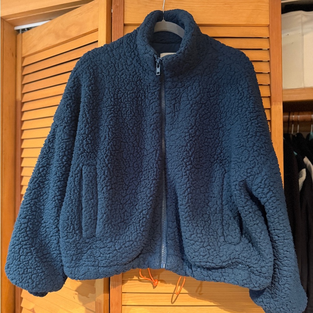 Urban Outfitters Navy Sherpa Jacket